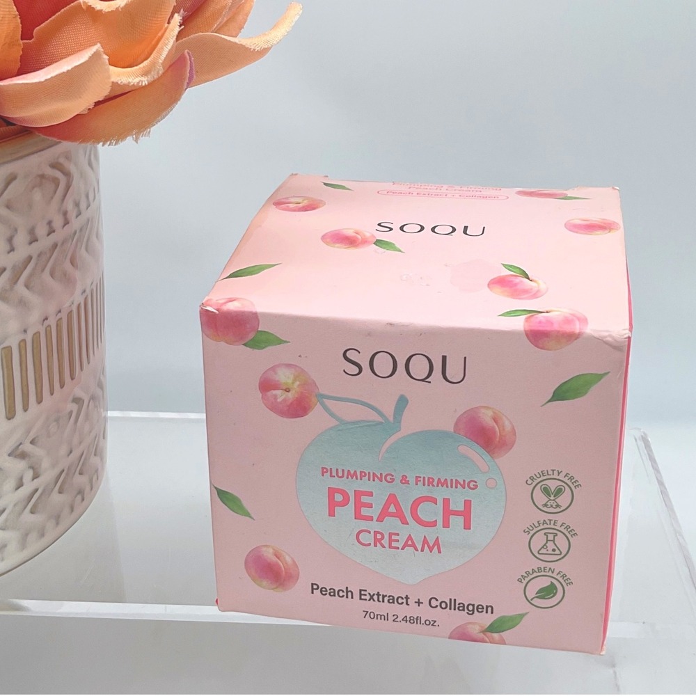 SOQU Peach Cream Plumping Firming Peach Extract Collagen‎ 70ml 2.48oz New